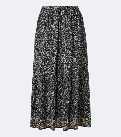 Ulla Johnson Olina Printed Tiered Cotton-blend Midi Skirt In Multi