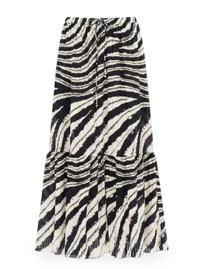 Ulla Johnson Olina Shibori-print Midi Skirt In Black