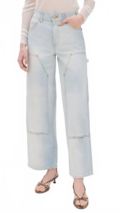 Ulla Johnson Olympia Wide Leg Jeans In Cielo In Blue