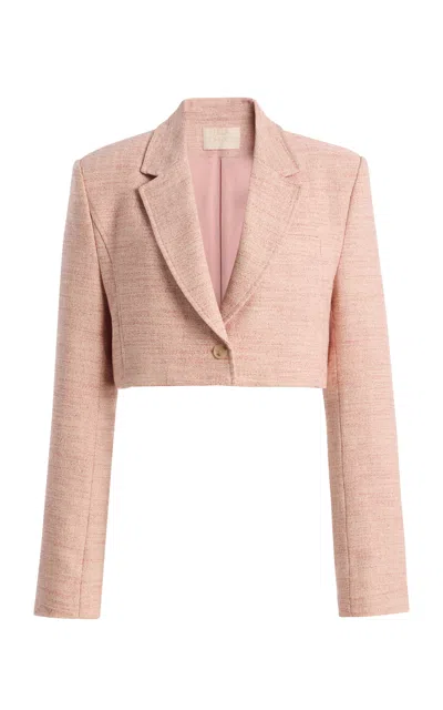 Ulla Johnson Ondine Cotton-linen Cropped Blazer In Pink