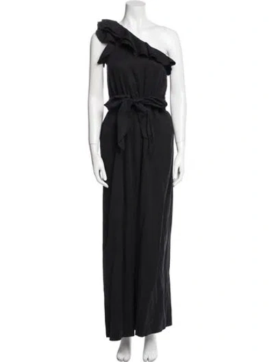 Pre-owned Ulla Johnson One-shoulder Jumpsuit In Black