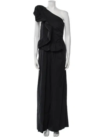 Pre-owned Ulla Johnson One-shoulder Jumpsuit In Black