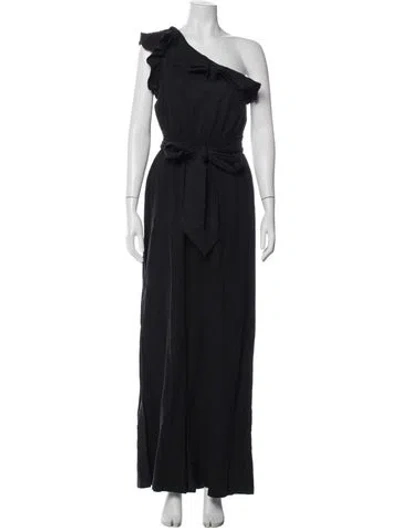 Pre-owned Ulla Johnson One-shoulder Jumpsuit In Black
