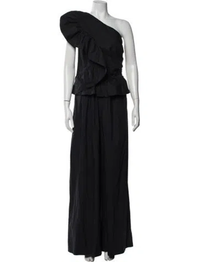 Pre-owned Ulla Johnson One-shoulder Jumpsuit In Black