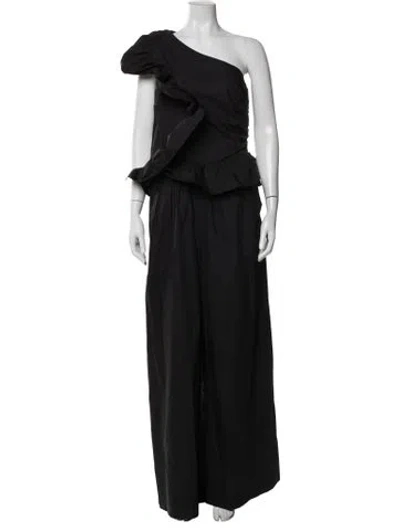 Pre-owned Ulla Johnson One-shoulder Jumpsuit In Black