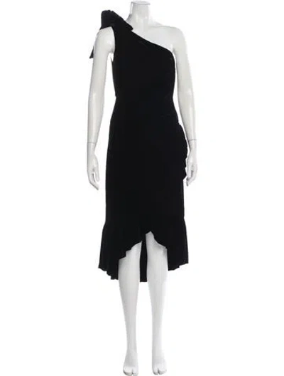 Pre-owned Ulla Johnson One-shoulder Long Dress In Black