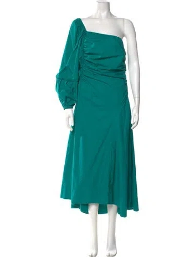 Pre-owned Ulla Johnson One-shoulder Long Dress In Blue