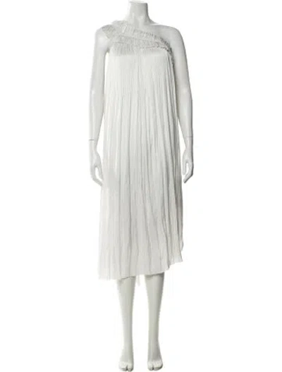 Pre-owned Ulla Johnson One-shoulder Long Dress In Gray