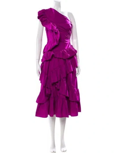 Pre-owned Ulla Johnson One-shoulder Long Dress In Purple