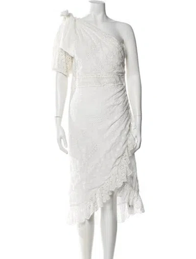 Pre-owned Ulla Johnson One-shoulder Long Dress In White