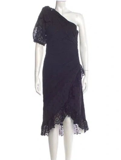 Pre-owned Ulla Johnson One-shoulder Midi Length Dress In Blue