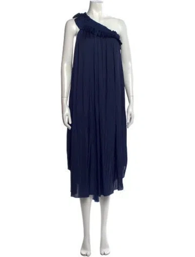 Pre-owned Ulla Johnson One-shoulder Midi Length Dress In Blue