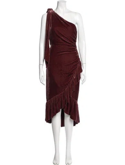 Pre-owned Ulla Johnson One-shoulder Midi Length Dress In Brown