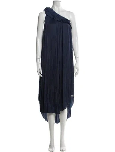 Pre-owned Ulla Johnson One-shoulder Midi Length Dress W/ Tags In Blue
