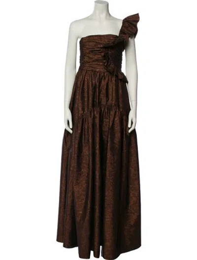 Pre-owned Ulla Johnson One-shoulder Mini Dress W/ Tags In Brown