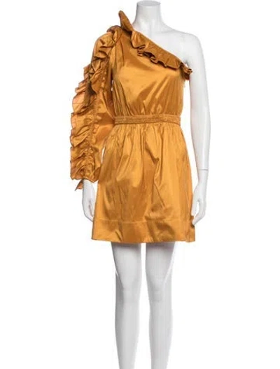 Pre-owned Ulla Johnson One-shoulder Mini Dress W/ Tags In Yellow