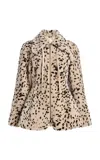 Ulla Johnson Oona Zip-up Shearling Coat In Neutral