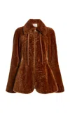 Ulla Johnson Oona Zip-up Shearling Coat In Multi