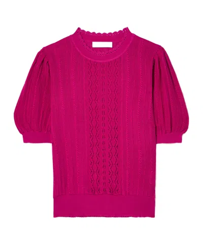 Ulla Johnson Openwork Knit Top In Pink
