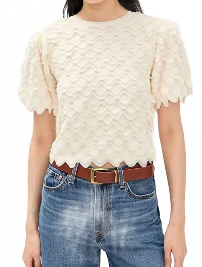 Ulla Johnson Ophelia Short Sleeve Top In Pristine In Neutral
