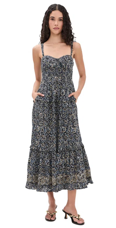 Ulla Johnson Ophelia Sleeveless Cotton Dress Midnight Bloom In Multi