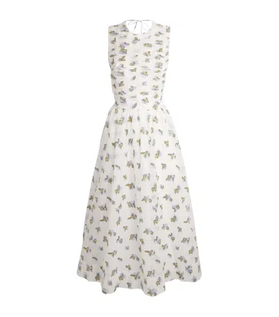 Ulla Johnson Organza Fleurine Backless Maxi Dress In White