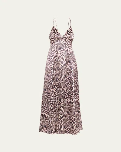 Ulla Johnson Oriana Sleeveless Open-back Satin Dress In Multi