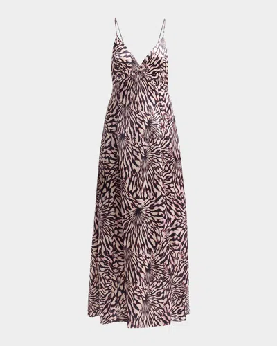 Ulla Johnson Oriana Sleeveless Open-back Satin Dress In Rhodonite