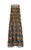Ulla Johnson Orianne Embellished Organza Maxi Dress In Black