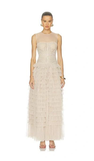 Ulla Johnson Orla Crochet & Tulle Dress In Neutral