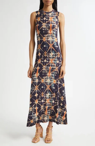 ULLA JOHNSON ULLA JOHNSON ORLA MIXED PRINT SLEEVELESS KNIT DRESS