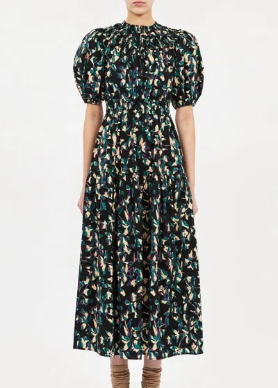 Ulla Johnson Othella Short Sleeve Midi Dress In Kaleidoscope In Multi