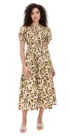 Ulla Johnson Othella Short Sleeve Midi Dress Lucent In Neutral