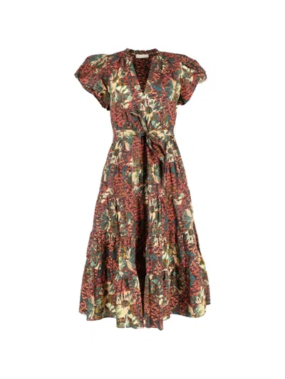 Pre-owned Ulla Johnson Ottilie Printed Dress In Brown