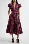 Ulla Johnson Ottilie Puff Sleeve Cotton Maxi Dress In Hibiscus