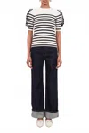 Ulla Johnson Ottilie Striped Top In Noir Stripe In Black