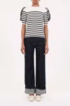 Ulla Johnson Ottilie Striped Top In Noir Stripe In Multi