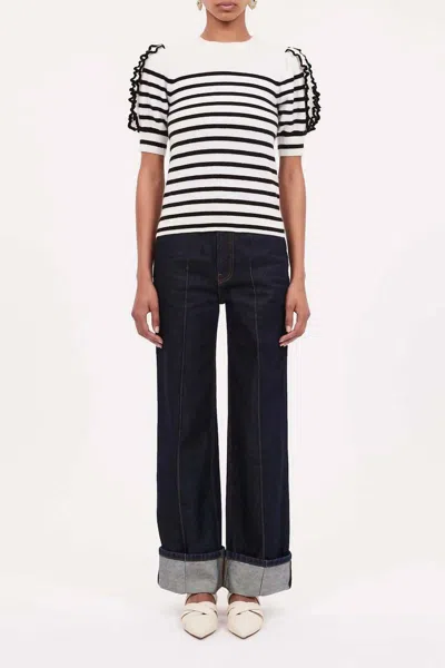 Ulla Johnson Ottilie Striped Top In Noir Stripe In Multi