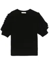 Ulla Johnson Ottilie Ruffled Cashmere Top In 黑色