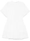 Ulla Johnson Oumi Crochet And Chiffon-trimmed Poplin Mini Dress In White
