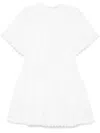 Ulla Johnson Oumi Crochet And Chiffon-trimmed Poplin Mini Dress In White
