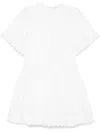 Ulla Johnson Oumi Crochet And Chiffon-trimmed Poplin Mini Dress In White