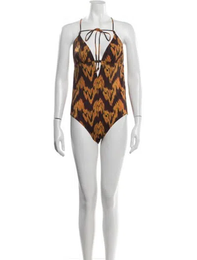 Pre-owned Ulla Johnson Paisley Print Beaded Accents One-piece W/ Tags In Orange