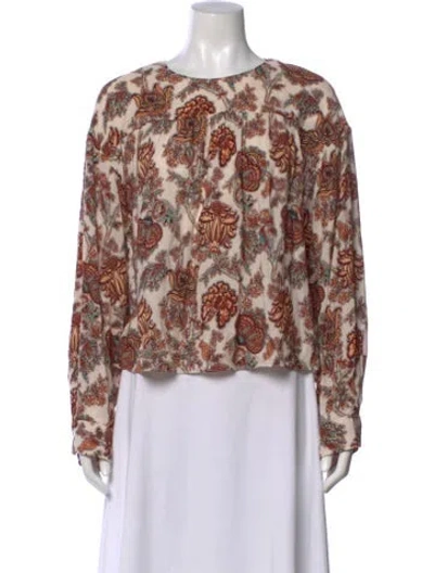 Pre-owned Ulla Johnson Paisley Print Crew Neck Blouse In Multi