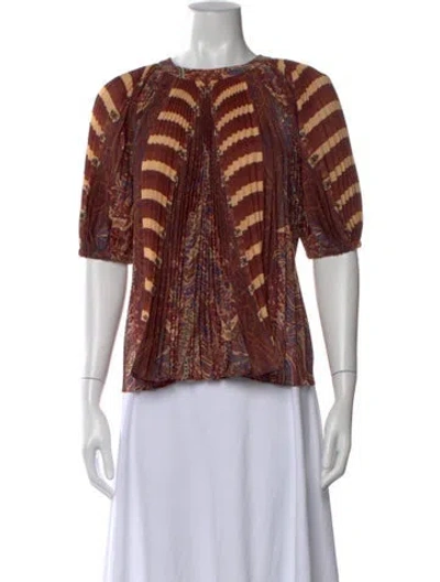 Pre-owned Ulla Johnson Paisley Print Crew Neck Blouse In Multi