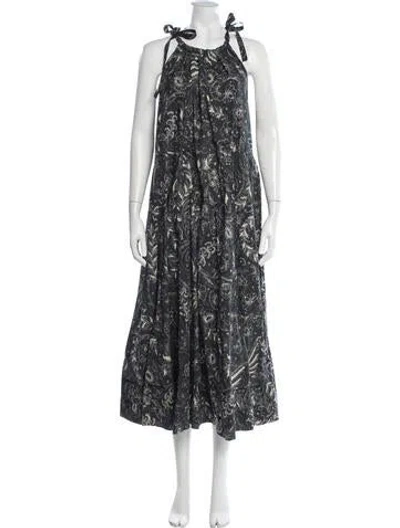 Pre-owned Ulla Johnson Paisley Print Long Dress In Black