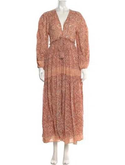 Pre-owned Ulla Johnson Paisley Print Long Dress In Neutral