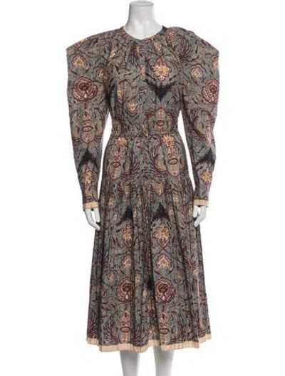 Pre-owned Ulla Johnson Paisley Print Long Dress In Neutral