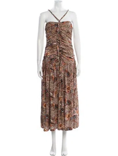 Pre-owned Ulla Johnson Paisley Print Long Dress In Neutral