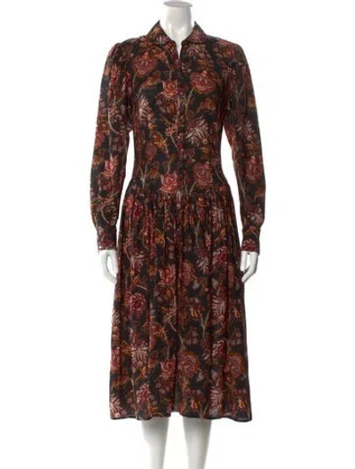 Pre-owned Ulla Johnson Paisley Print Long Dress In Pink
